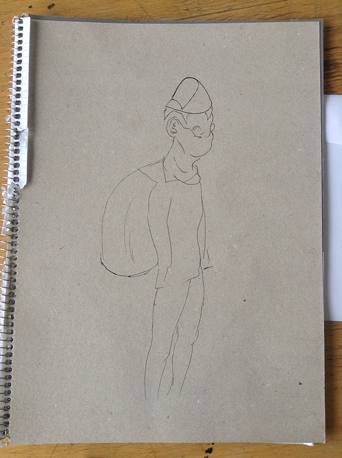 Hiromu Kakoi, no title. Drawing at Konstepidemin beginning of July 2016, photo by artist.