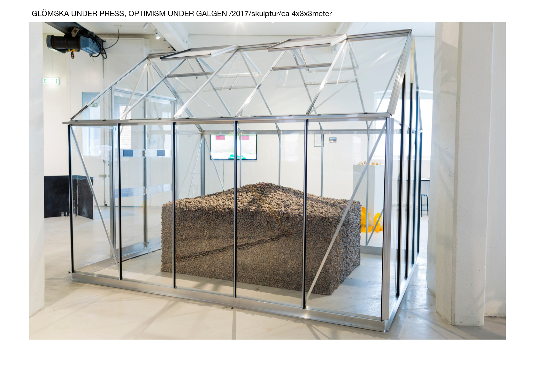 Glömska under press, optimism under galgen
(2017, installation)