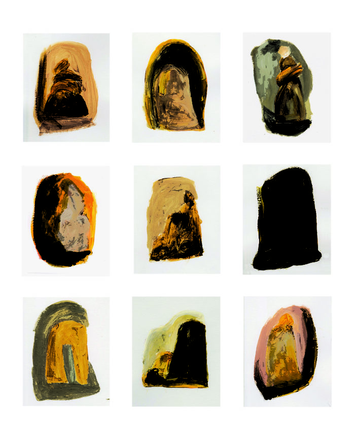 Cairn Studies, Acrylic on paper, 2018