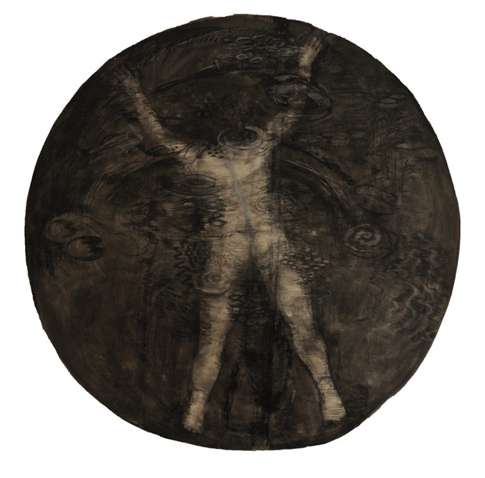 Teckning, Nina Zetterquist. UNDER YTAN 190 cm