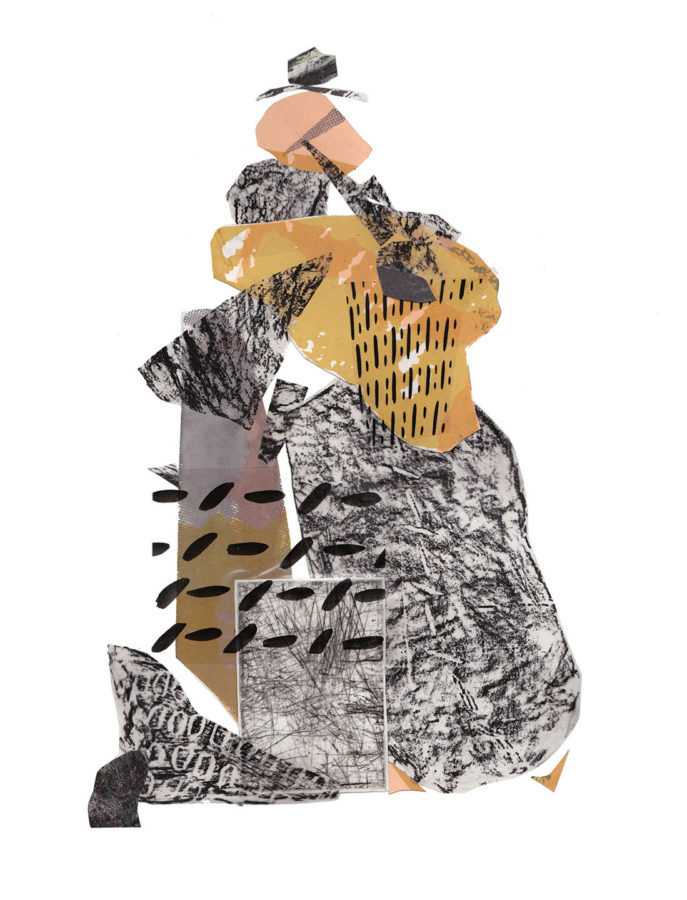 Claire Fall Blanchette, Cairn I, Collage, 2018.