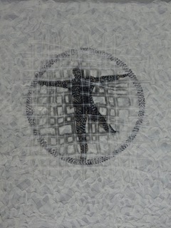 Gill Marshall. Departure. Broderi, 38 x 43cm