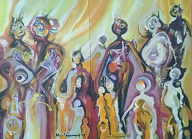 Interculturality, Acrylic /canvas, 70cm/50 cm(dyptique) 2018 Photo: Ndeye Marie COULIBALY