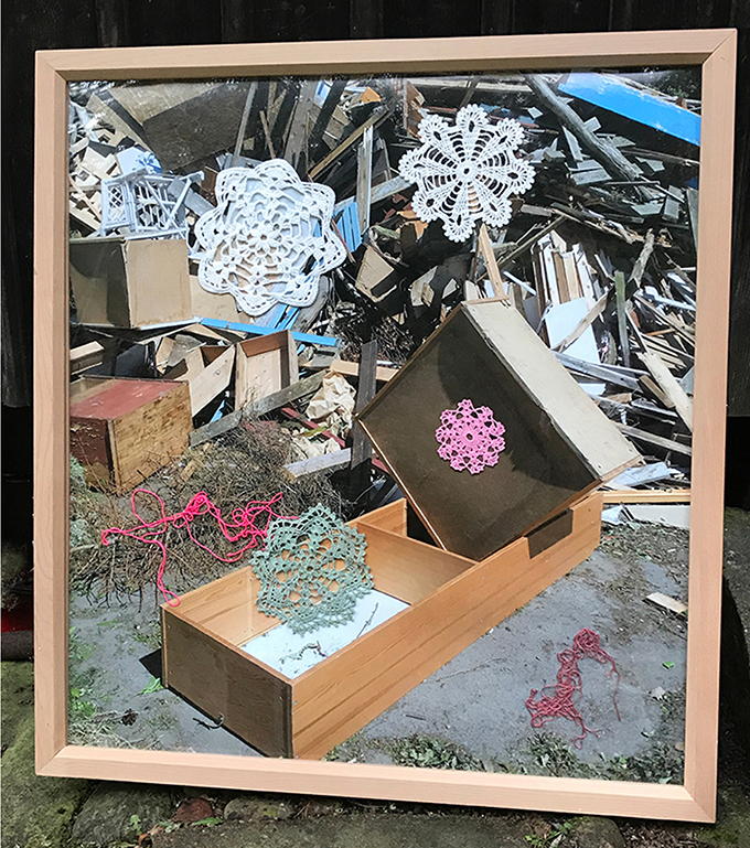 Leslie Johnson, collage 