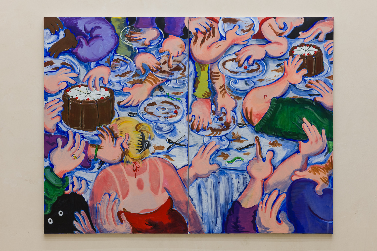 ALL INCLUSIVE 1 AND 2, 2021 Acrylic on canvas. Diptych 182 x 244 cm 71 13/20 x 96 3/50 inches. Photo by Rob Harris