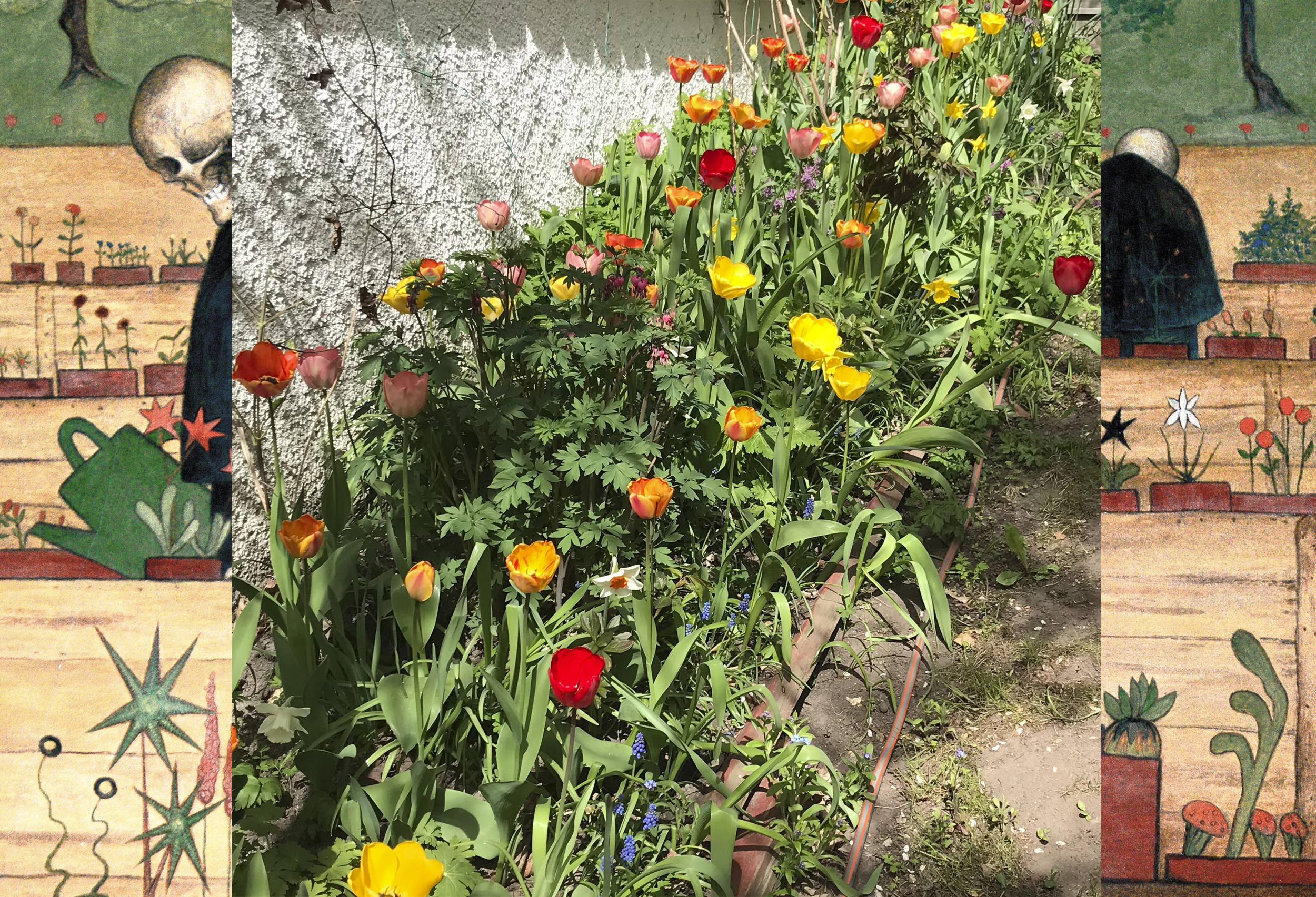 Vilde Løwenborg Blom, Garden of Death av Hugo Simberg : Min mammas hage, prosesskollasj. 2023