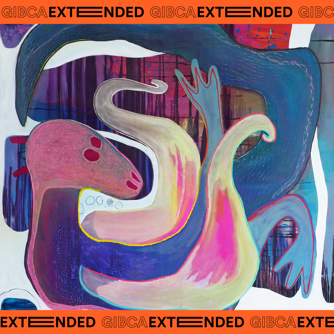 Johan Ibrahim Adam, Fallande Drake, Olja, akryl, krita på duk, 2021