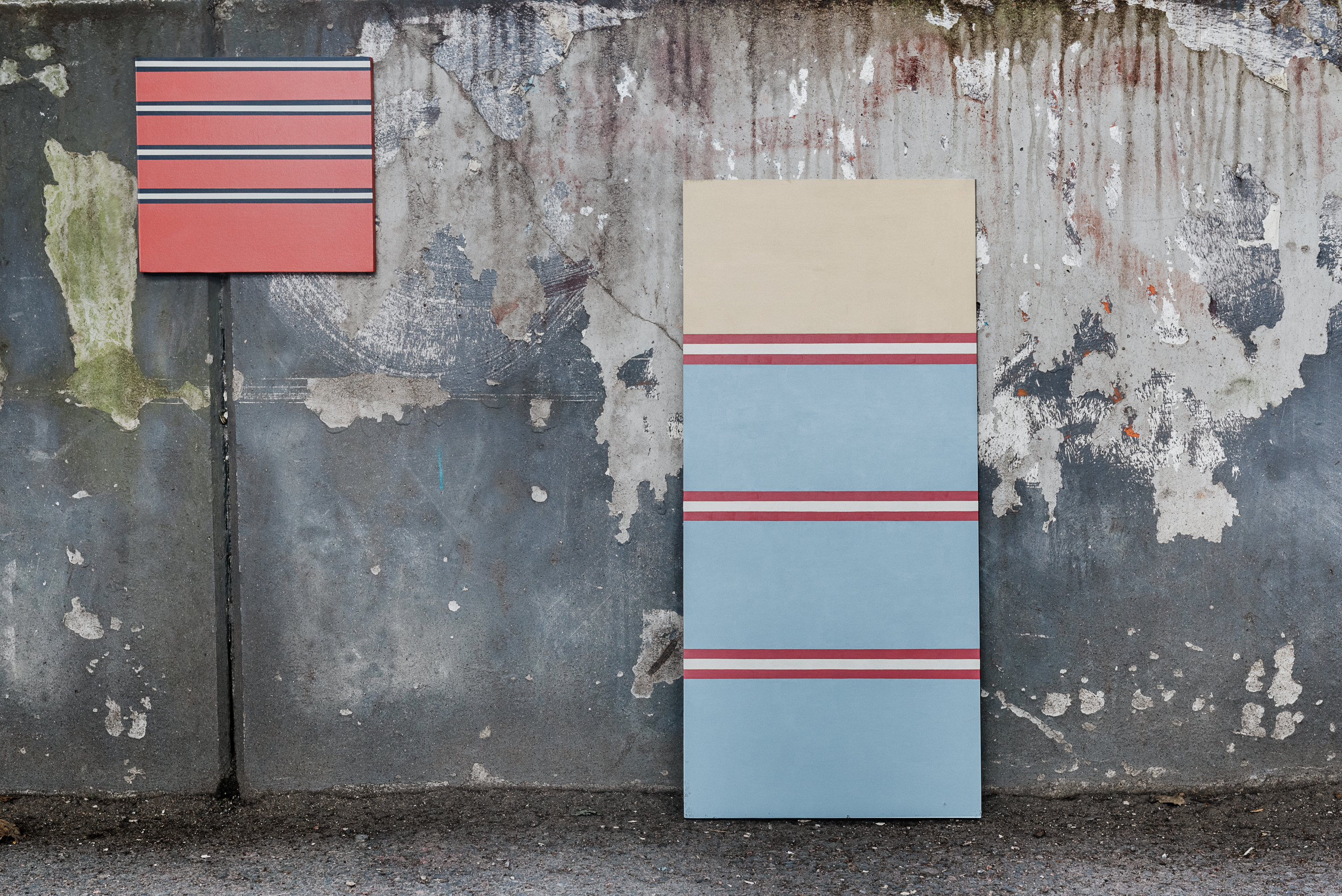 Merete Lassen, GOT 4:20 Akryl på mdf 2023 och GOT 1:4 Akryl på mdf 2020. Fotograf: Hilda Grahnat.