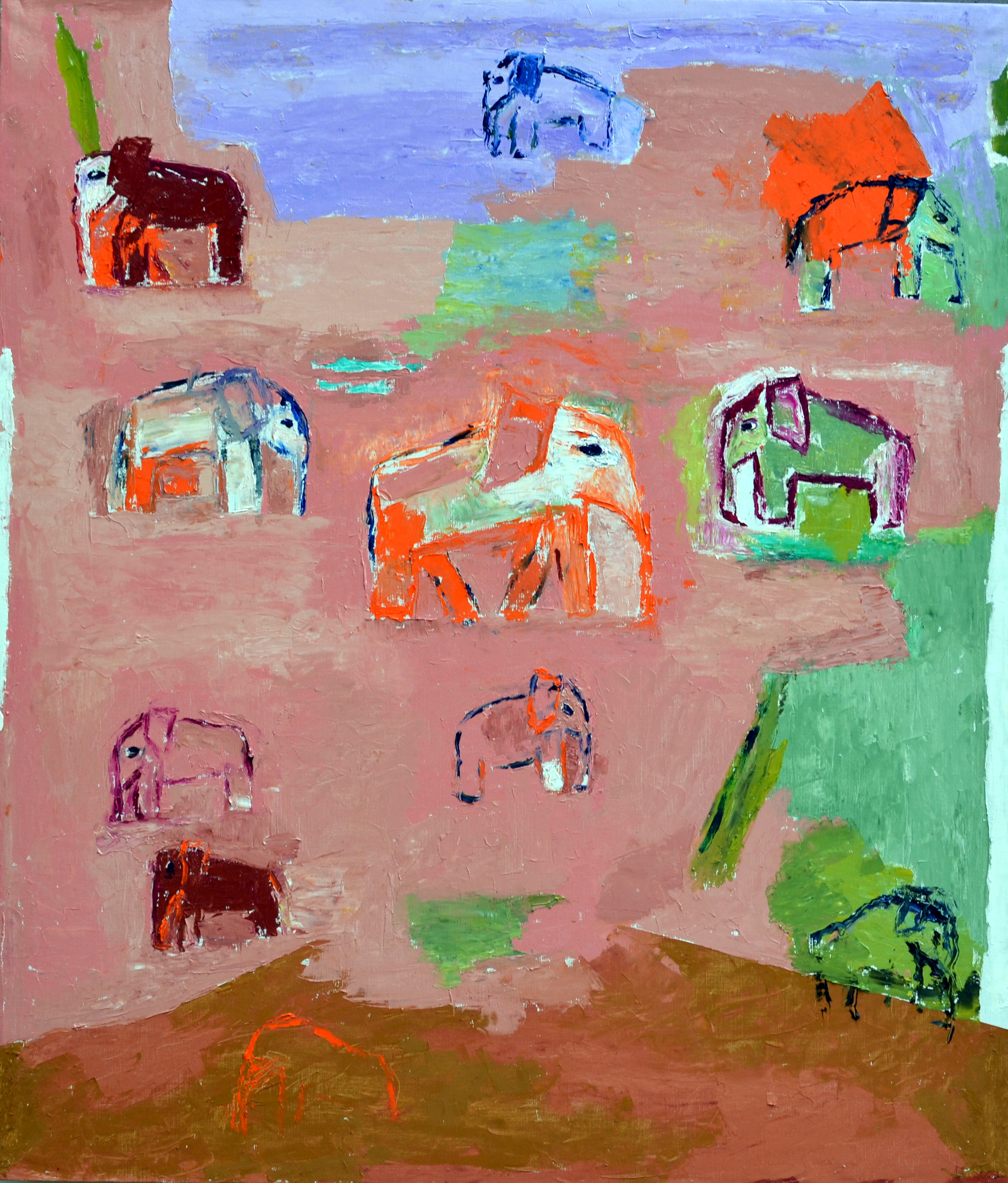 Christina Frendin Wester, Brun Elefant, olja på duk,186X160cm, 2024, foto Håkan Wester