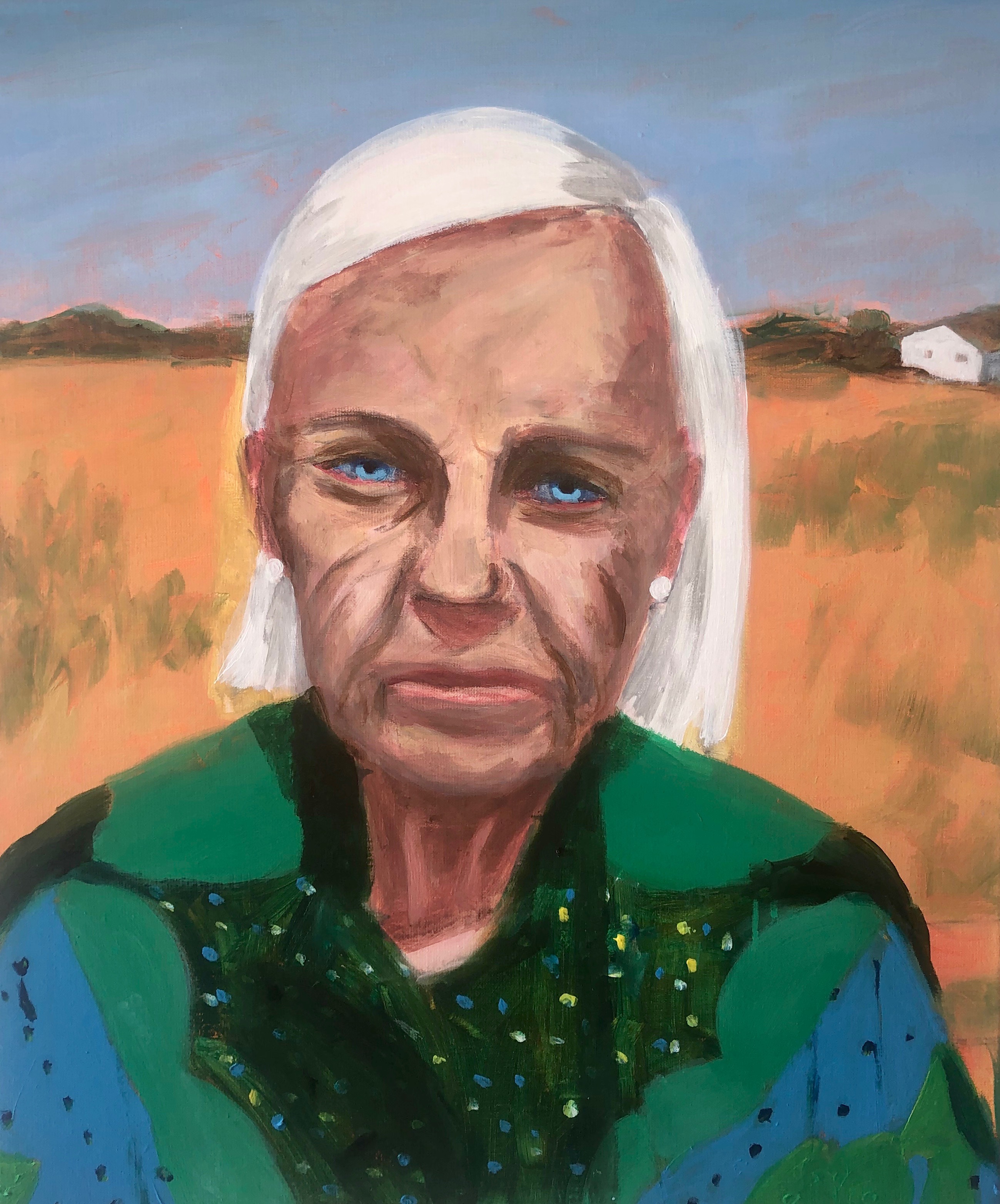 Marie Capaldi, Sångerskan, Målning, Akryl på duk, 65x54 cm, 2024, Foto Hedvig Ingvarsson