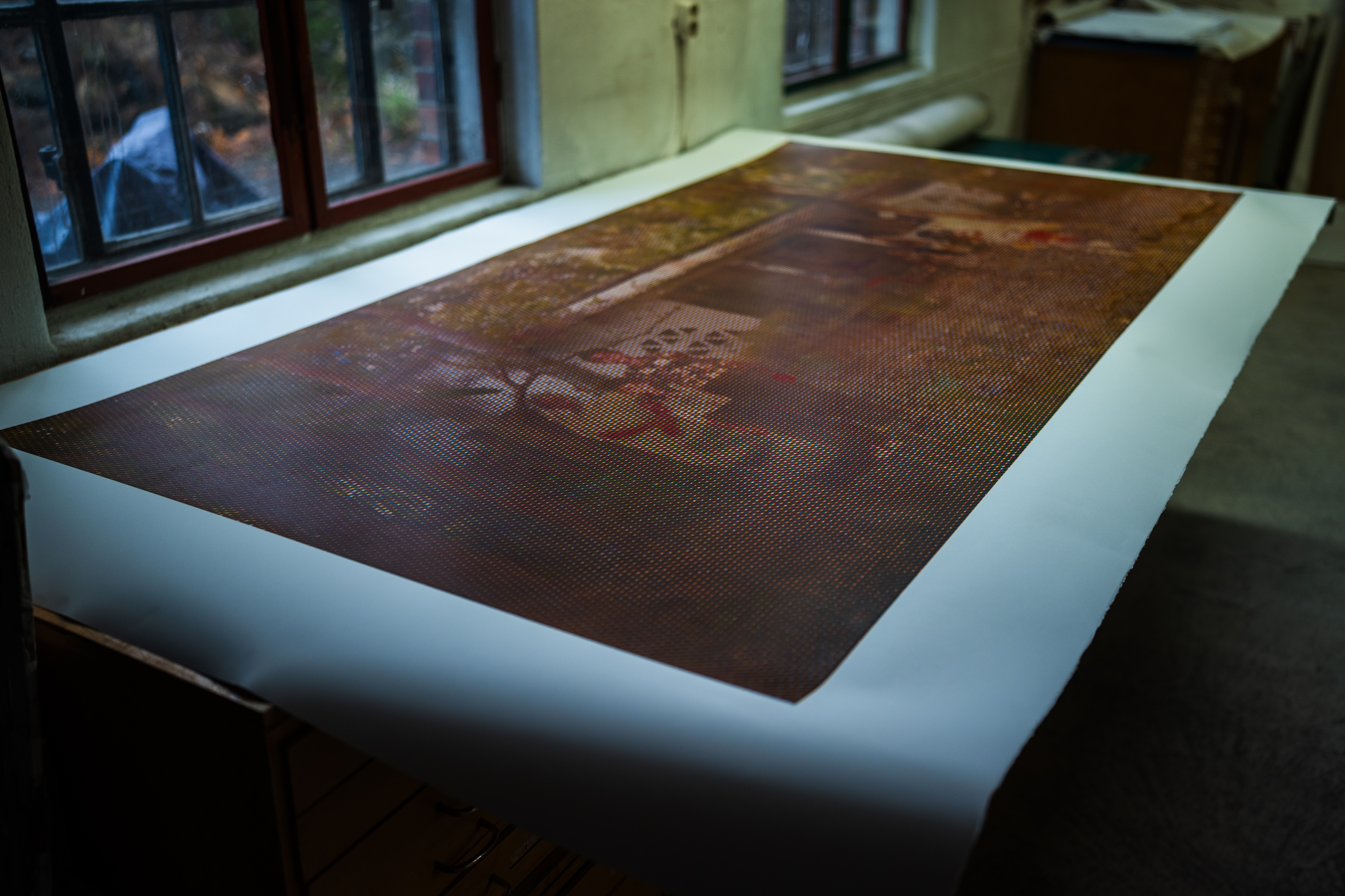 Milton Mondal, Title: My family, My house, view2, Technique: Woodblock print, Year: 2023